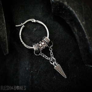 RAW SPEAR Stahl Mono Ohrring, unisex und alternativ