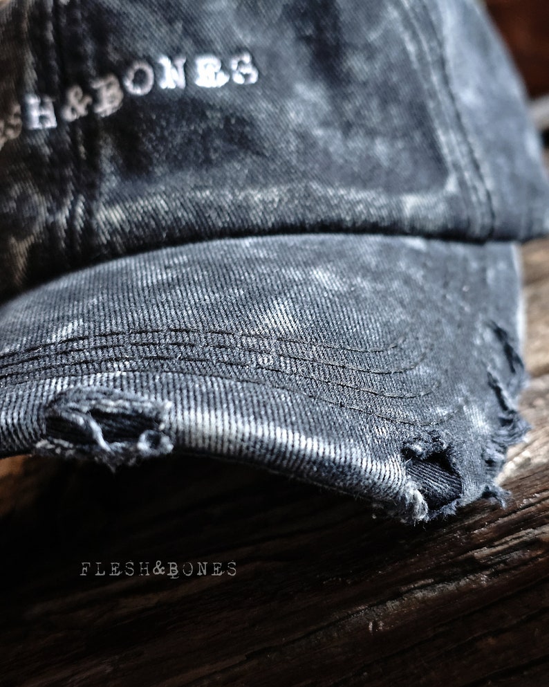 FLESH&BONES Casquette, unisexe et réglable, denim délavé foncé image 3