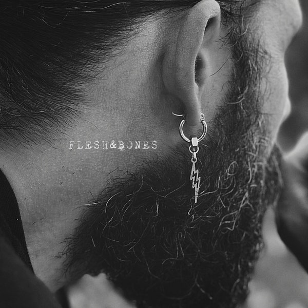 LIGHTNING BOLT boucle d’oreille mono alternative pour hommes et femmes, unisexe et faite à la main