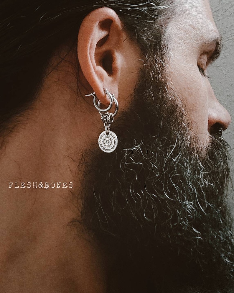 SUN COMPASS boucle d'oreille mono alternative pour hommes et femmes, unisexe et faite à la main immagine 1