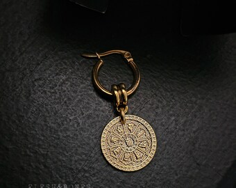 CHARON'S COIN Medallón chapado en oro de 14k, monopendiente unisex,