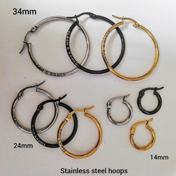 SINGLE HOOP F&B signature, en acier inoxydable, unisexe et gravé au laser !