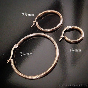 ROSE GOLD single HOOPS F&B signature, stainless steel, unisex and laser engraved !