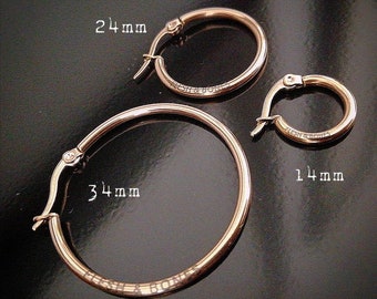 ROSGOLD Single HOOPS F&B Signatur, Edelstahl, unisex und Lasergravur !