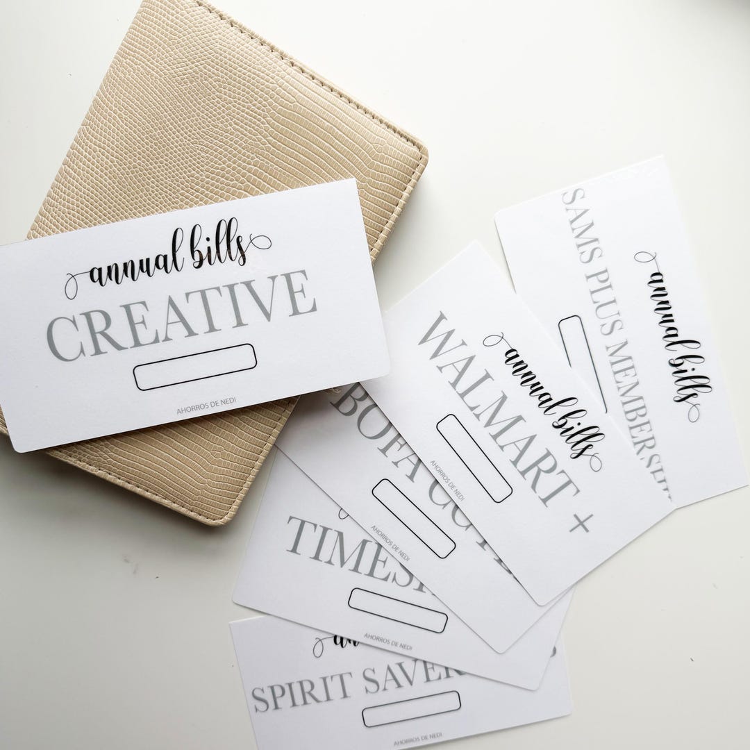 Custom A6 Cash Envelope Inserts With Category Labels Space for Due Date ...