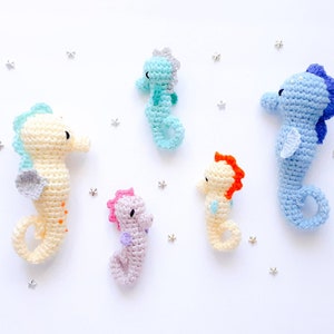 Seahorse mini plush toy or Keychain, Crochet sea animal, handmade gift for Kids