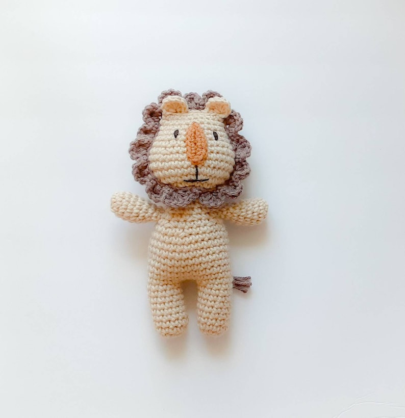 Lion plush toy, soft stuffed animal, handmade gift for babies and kids, ready to ship image 4