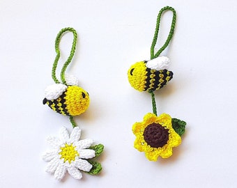 Bee Car Mirror Charm, Hanging Decor, Gift for Friend, Mother's Day, Kids Bedroom Decoration