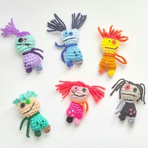 Mini Crochet Ugly Doll - Funky Handmade Pocket Monster Plush - Cute Weird Zombie Toy - Small Quirky Desk Buddy Gift