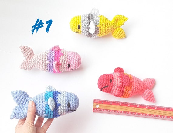 Fish Soft Plush Crochet Animal, Handmade Gift, Available in