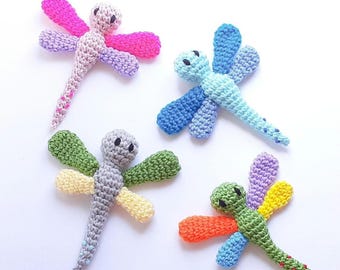 Dragonfly Stuffed Animal, Handmade Small Plush Toy, different colors