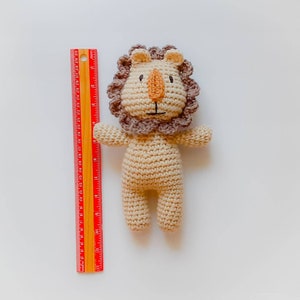 Lion plush toy, soft stuffed animal, handmade gift for babies and kids, ready to ship image 5