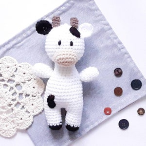 Handmade Crochet Cow Plush: Soft Stuffed Animal Toy