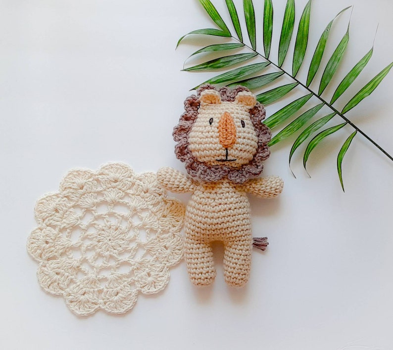 Lion plush toy, soft stuffed animal, handmade gift for babies and kids, ready to ship image 6