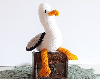 Seagull Stuffed Animal, Gift for Kids or Coastal home decor, Ocean Animals Plush