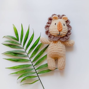 Lion plush toy, soft stuffed animal, handmade gift for babies and kids, ready to ship image 2