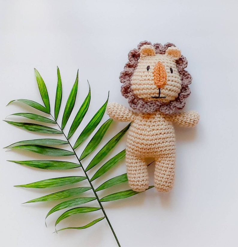 Lion plush toy, soft stuffed animal, handmade gift for babies and kids, ready to ship image 2