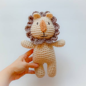 Lion plush toy, soft stuffed animal, handmade gift for babies and kids, ready to ship image 3