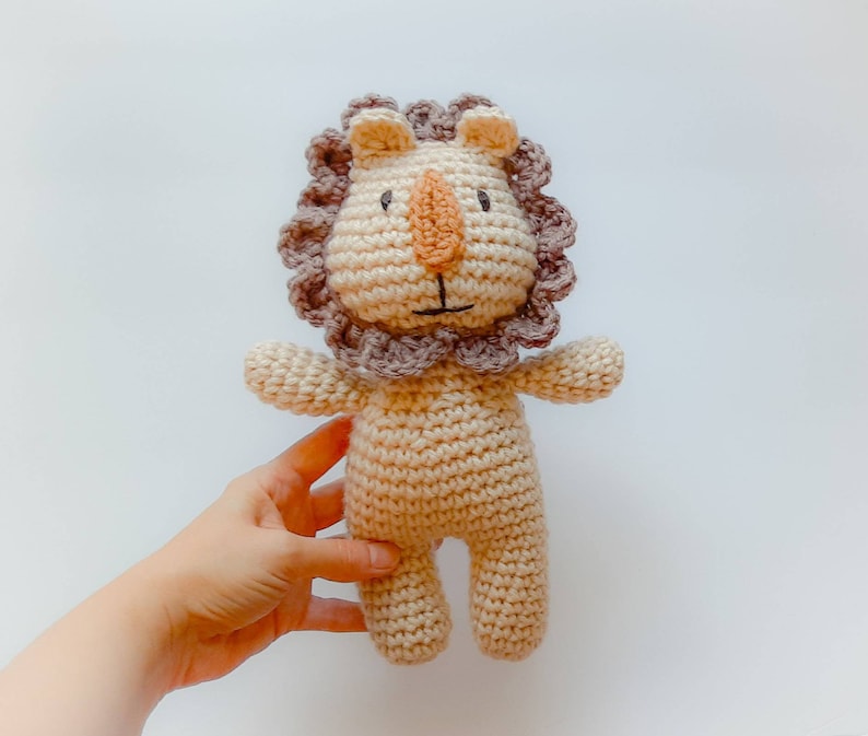 Lion plush toy, soft stuffed animal, handmade gift for babies and kids, ready to ship image 3