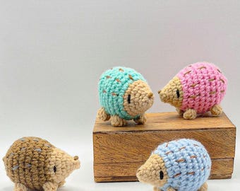 Crocheted Hedgehog Mini Stuffed Animal, Pocket Toy, Handmade Plushie