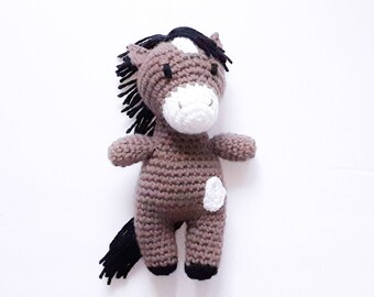 Farm animal handmade plush, Horse soft stuffed toy, Gift for kids