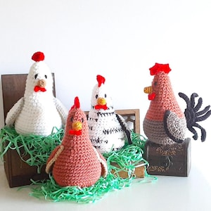 Crocheted Chicken/Rooster Plushie: Handmade Farmhouse Decor