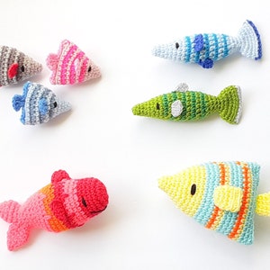 Fish soft Plush Crochet Animal, Handmade Gift, available in different sizes and colors