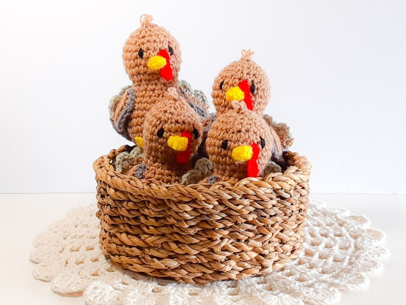 Turkey small plush toy, Soft crochet animal, Thanksgiving cute gift for kids or home decor, Gobble gobble plushie image 2