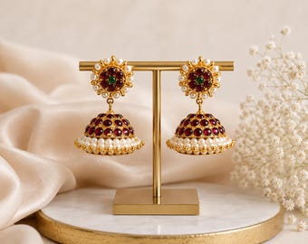 Kemp Jhumki Earrings – Timeless South Indian Charm