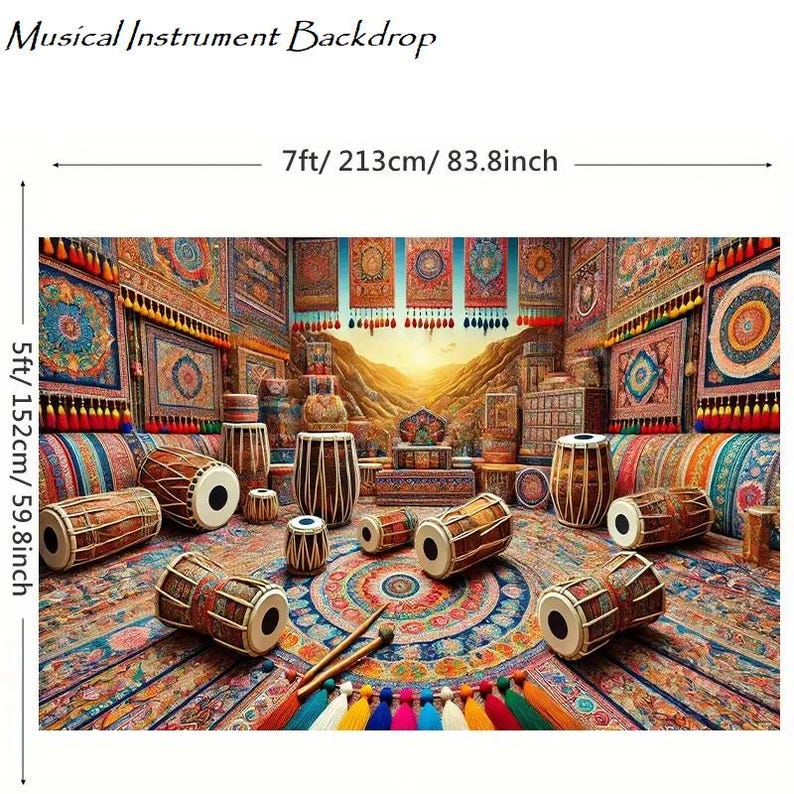 Traditional Instruments Backdrop Musical Instrument Backdrop: Diwali Pooja Decoration (5x7 Ft) - Etsy