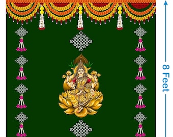 Lakshmi Backdrop for Indian Wedding decor, Pooja backdrop, Indian Housewarming Backdrop, Traditional Backdrop for indian Events, Diwali