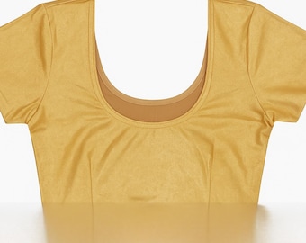 Readymade Stretchable Saree Blouse - Short Sleeve Crop Top