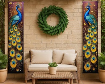 Entry Way decor Set- Peacock Hanging for the entryway door( for both sides)