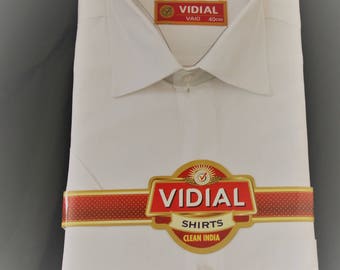 Men's White Cotton Dress Shirt: Long/Short Sleeve, Fitted