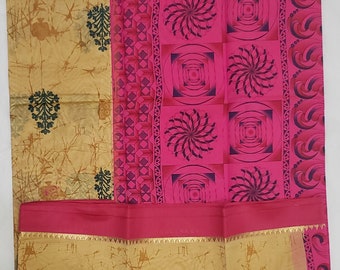 Banarasi Cotton Blend Saree: Indian Ethnic Wear with Blouse