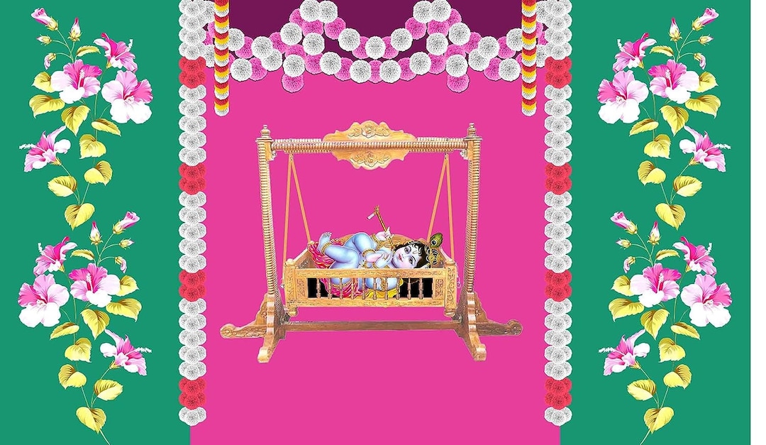 Baby Cradle Ceremony Janmashtami Wedding Cloth Backdrop Etsy