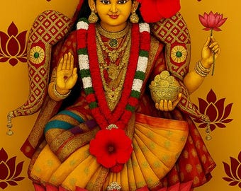 Handmade Goddess Lakshmi Face: Asta Lakshmi Festival Decor