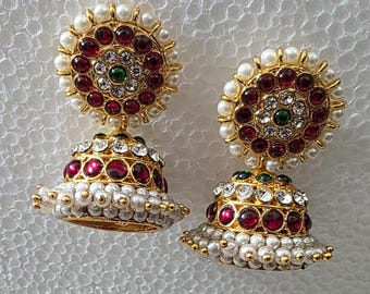 Kemp Jhumki Earrings – Timeless South Indian Charm