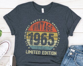 57th Birthday Gift Shirt For Men - Classic Retro 1968 Design, Custom Year & Color