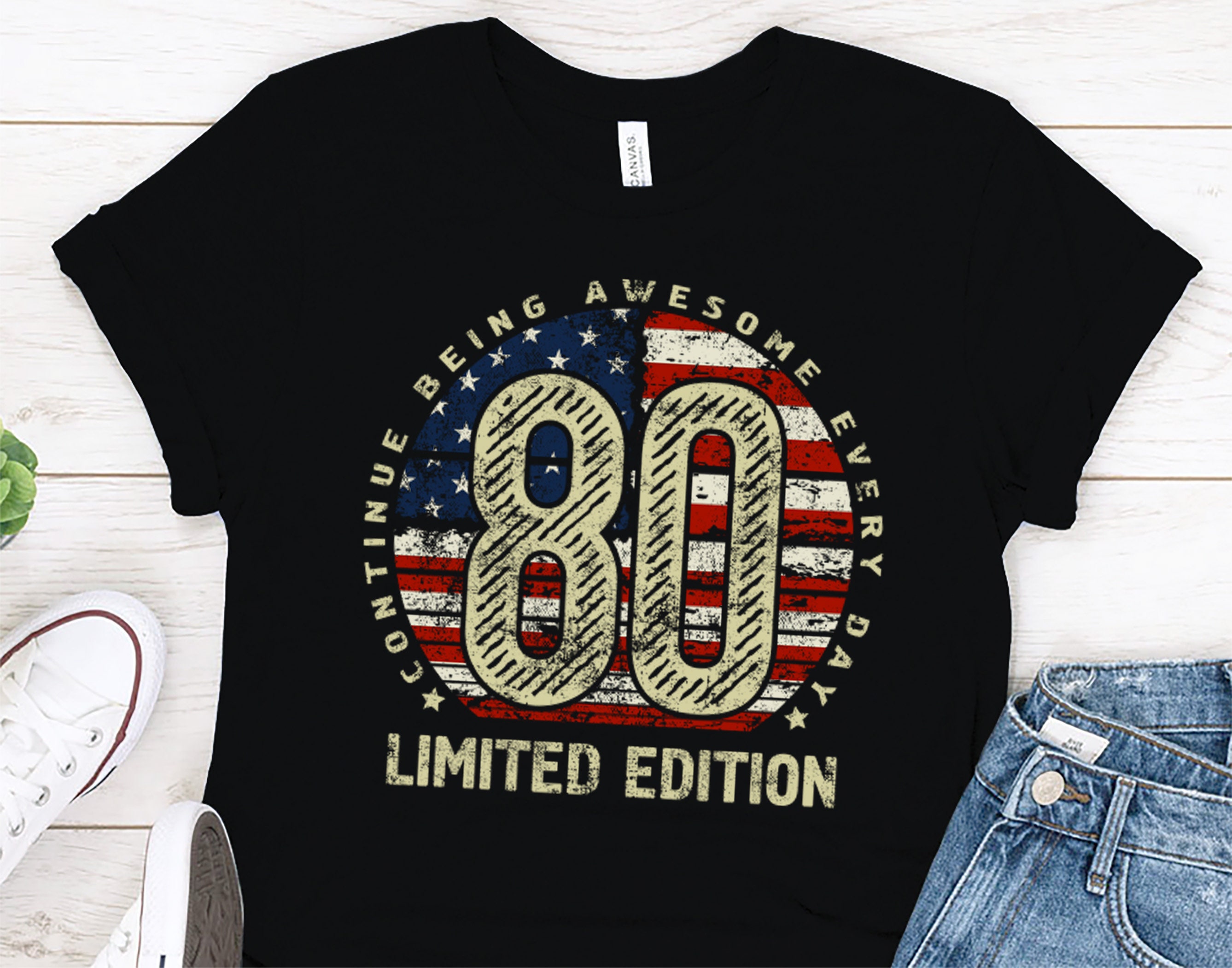 80 Years Shirt, Vintage 1945 Shirt, 80th Birthday Gift, Turning 80 Gift, Retro Classic T-Shirt for Men, Birthday Gift for Husband