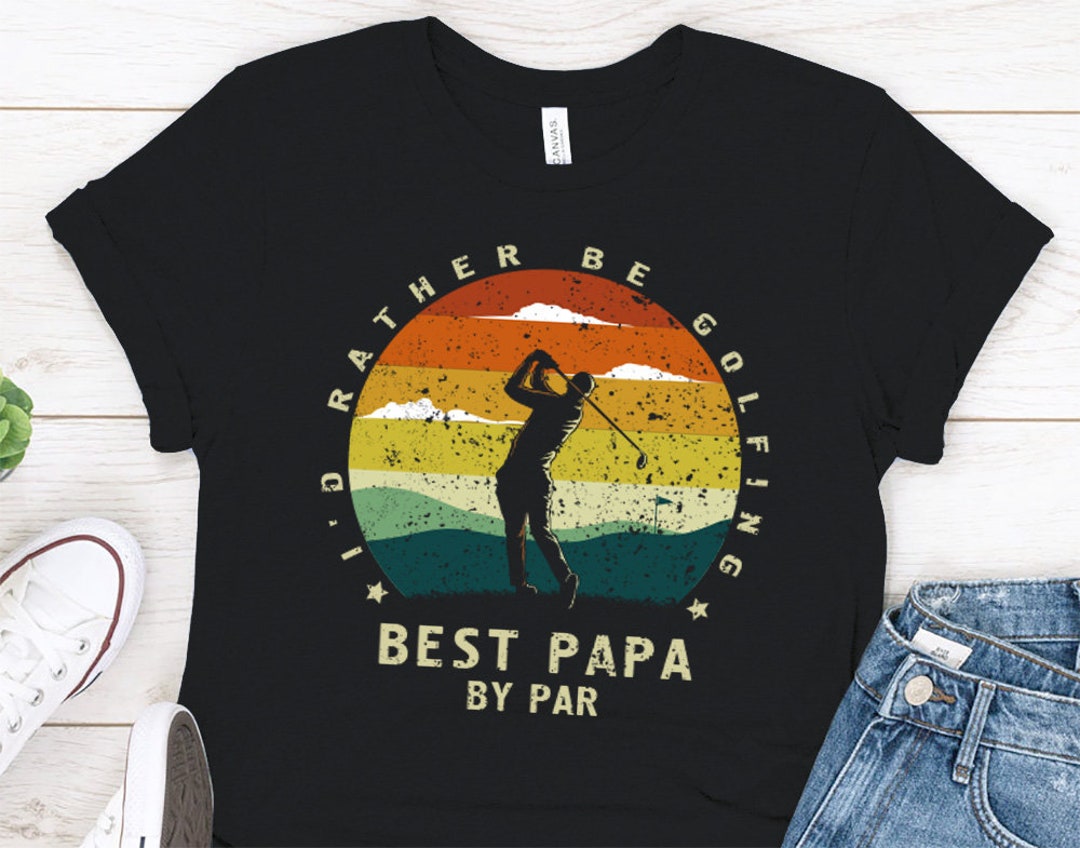 Best Papa by Par Vintage Sunset Golf Shirt for Men Birthday - Etsy