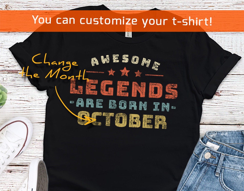 pistol Terminal nær ved Awesome Legends Born in October Birthday Gift Shirt for Women - Etsy
