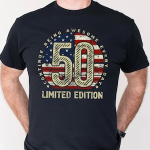 50th Birthday Gift for Man or Woman – 1975 Vintage Patriotic T-Shirt | Limited Edition 50 Year Anniversary Tee