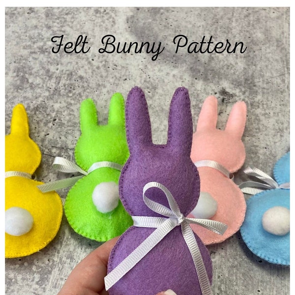 Felt Bunny PDF Pattern, Stuffed Bunny Pattern, Bunny Sewing Pattern, Easter Bunny PDF Sewing Pattern, Felt Bunny Pattern, DIY Felt Craft.