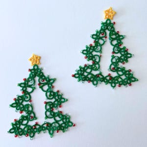 Beaded Christmas Tree Tatting Pattern, Shuttle Tatting Pattern, Christmas Tree, Tatting Pattern, Christmas Tatting Pattern, Tatting Project.