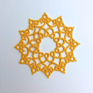 Shining Sun Tatting Pattern, Spring Tatting Pattern, Summer Tatting Pattern, Tatting Pattern, Tatting Pattern, Tatting Project