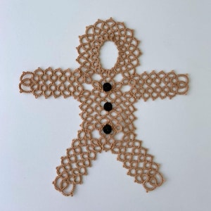 Gingerbread Man Tatting Pattern, Shuttle Tatting Pattern, Christmas Lights, Tatting Pattern, Christmas Tatting Pattern, Tatting Project.