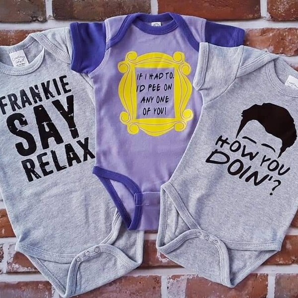 Friends themed baby bodysuits!