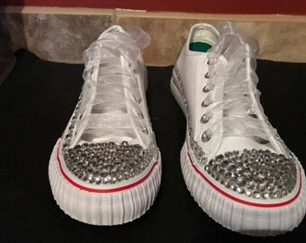 rhinestone canvas shoes