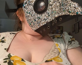 Custom Rhinestone Plague mask- Please allow 2-4 week turn around